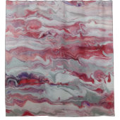 ピンクとシルバーの抽象芸術シャワーカーテン シャワーカーテン (正面)