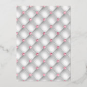 ピンクとシルバーの熱帯フローラ結婚のホイルのエキサイト 箔招待状 (裏面)