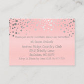 ピンクとシルバーの紙吹雪ドット – 披露宴 エンクロージャーカード (裏面)