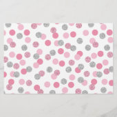 ピンクとシルバーの赤ちゃんシャワーがベビーカードを願う (裏面)