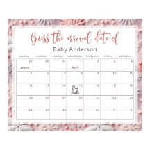 ピンクとシルバーの雪片が締め切りポスターを推測