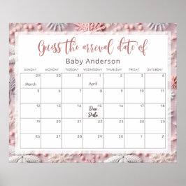 ピンクとシルバーの雪片が締め切りポスターを推測 ポスター