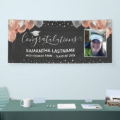 ピンクとシルバーの風船卒業バナー 横断幕 (トレードショー)