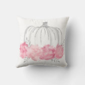 ピンクとシルバーウォーターカラーカボチャ装飾用クッション クッション (裏面)