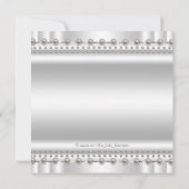 ピンクとシルバーエンジェル赤ちゃんシャワー 招待状 (裏面)