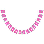 ピンクとシルバークラウンズキンセアニラバンティング バンティングフラッグ (全)