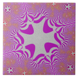 ピンクとシルバークロス タイル