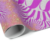 ピンクとシルバークロス ラッピングペーパー (ロールコーナー)
