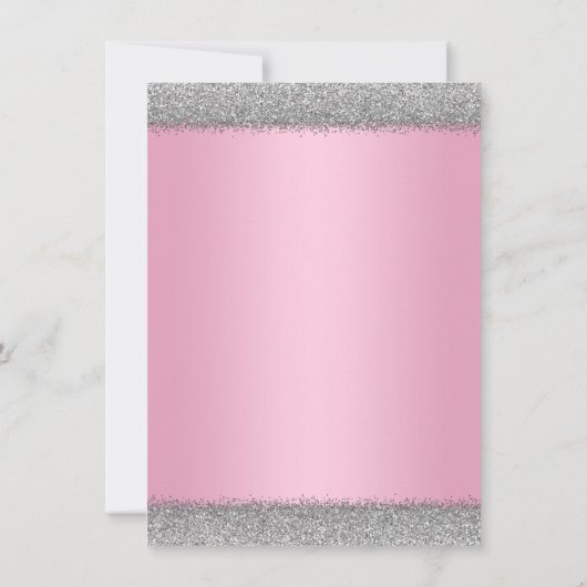 ピンクとシルバーグレーの民族少女の赤ちゃんシャワー 招待状 (裏面)