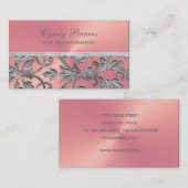 ピンクとシルバーダマスクの名刺 名刺 (正面/裏面)