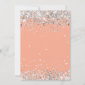 ピンクとシルバー 13歳の誕生日 招待状 (裏面)