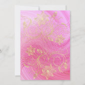 ピンクとスタイリッシュフローラのブライダルシャワーへの招待 招待状 (裏面)