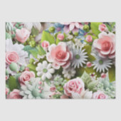 ピンクとスプリンググリーンの紙の花 薄葉紙 (正面)