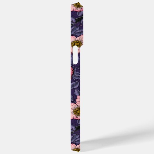 ピンクとスミレの野生バラの《鳥》アメリカゴガラ Case-Mate iPhoneケース (裏面 / 右)