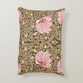 ピンクとセピアのWモリスのパーペネルパターン アクセントクッション (裏面(縦))