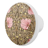 ピンクとセピアのWモリスのパーペネルパターン セラミックノブ (右)