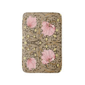 ピンクとセピアのWモリスのパーペネルパターン バスマット (正面縦)