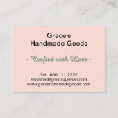 ピンクとセージのビジネス写真QRコード3.5 x 2.5 名刺 (正面)