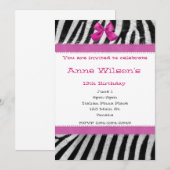 ピンクとゼブラガールズの招待状 招待状 (正面/裏面)