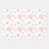 ピンクとタンの風船と星の色合い ラッピングペーパーシート (正面2)