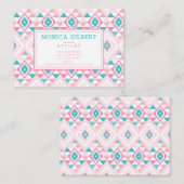 ピンクとターキーアステカズパターン 名刺 (正面/裏面)