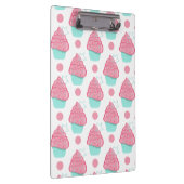 ピンクとターコイズのカップケーキ、カップケーキパターン クリップボード (右)