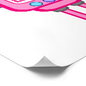 ピンクとターコイズのロボット壁画ポスター ポスター (角)