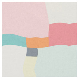 ピンクとターコイズのヴィンテージの正方形パターン ファブリック