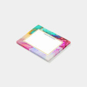 ピンクとターコイズの大理石抽象芸術水彩 ポストイット (アングル)