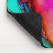 ピンクとターコイズの大理石抽象芸術水彩 マウスパッド (コーナー)