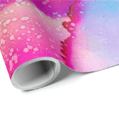 ピンクとターコイズの大理石抽象芸術水彩 ラッピングペーパー (ロールコーナー)
