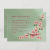 ピンクとターコイズの桜 ポストカード (正面/裏面)