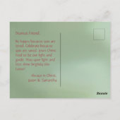 ピンクとターコイズの桜 ポストカード (裏面)