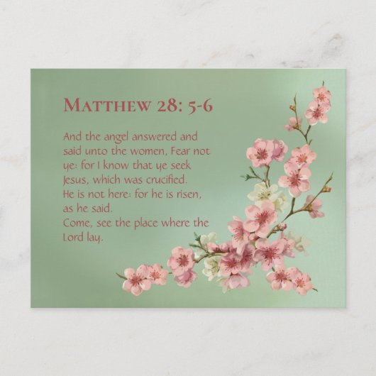 ピンクとターコイズの桜 ポストカード (正面)