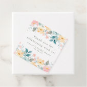 ピンクとターコイズの花のブライダルシャワー カスタム サンクス フェイバータグ (インサイチュ)