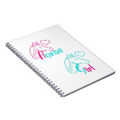 ピンクとターコイズの馬の少女 ノートブック (右側)