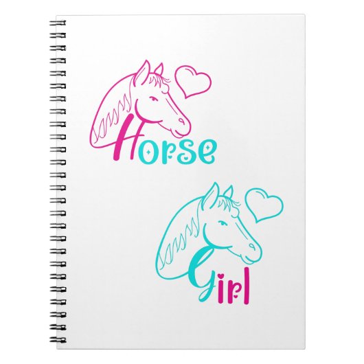 ピンクとターコイズの馬の少女 ノートブック (正面)