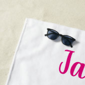 ピンクとターコイズの馬の少女 ビーチタオル (インサイチュ)