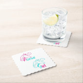 ピンクとターコイズの馬の少女 ペーパーコースター (インサイチュ)