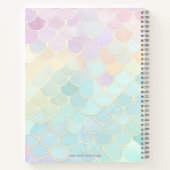 ピンクとターコイズの鱗の人魚スケッチブック ノートブック (裏面)