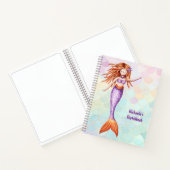 ピンクとターコイズの鱗の人魚スケッチブック ノートブック (内部)