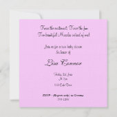 ピンクとターコイズの麻 ツイン ベビーシャワーの招待状 招待状 (裏面)