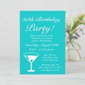 ピンクとターコイズの「Keep calm」誕生日招待状 招待状 (スタンド正面)