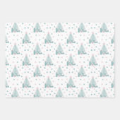 ピンクとターコイズクリスマスコレクション ラッピングペーパーシート (正面2)