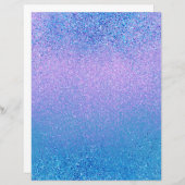 ピンクとターコイズグラデーションきらめくスクラップブック紙 (正面/裏面)