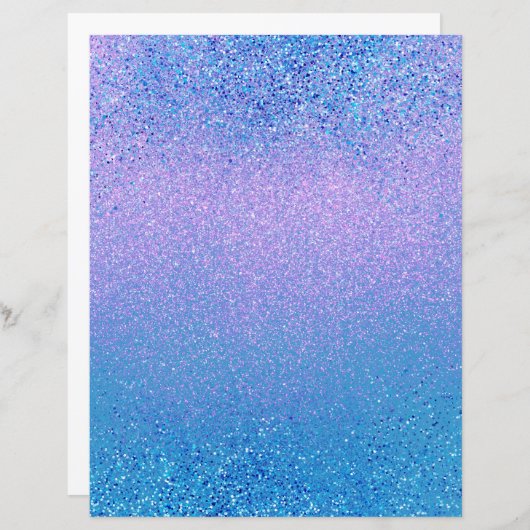 ピンクとターコイズグラデーションきらめくスクラップブック紙 (正面/裏面)