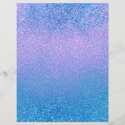 ピンクとターコイズグラデーションきらめくスクラップブック紙 (正面)