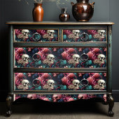 ピンクとターコイズタコ触手スカル海 薄葉紙