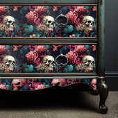 ピンクとターコイズタコ触手スカル海 薄葉紙