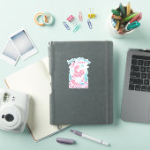 ピンクとターコイズブルーのウーパールーパーが好きな女の子 シール (iPadカバー)